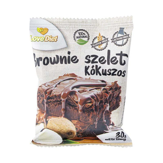 Brownie fara gluten, fara lactoza cu cocos 30gr Love Diet