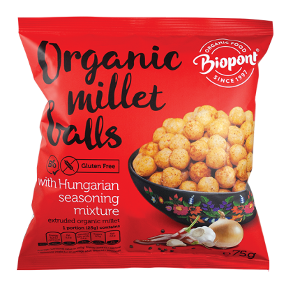 Bilute de mei bio fara gluten cu condimente unguresti 60gr Biopont