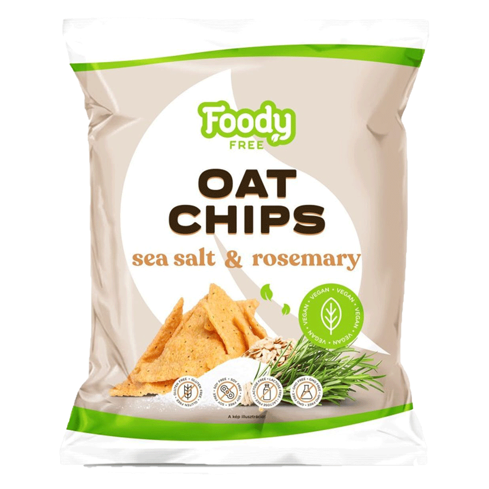 Chips ovaz fara gluten cu sare de mare si rozmarin 50gr Foody Free