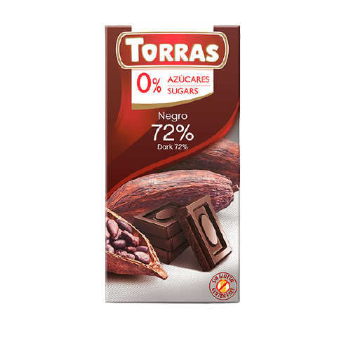 Ciocolata neagra fara gluten dark 75gr Torras