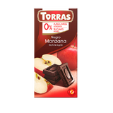 Ciocolata neagra fara gluten cu mere 75gr Torras