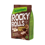 Rondele fara gluten din orez cu ciocolata neagra 70gr Rocky Rolls