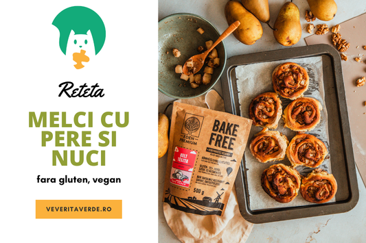 Reteta: Melci fara gluten cu pere si nuci