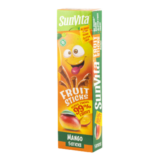 Sticks de fructe fara gluten mango 5*20g 100gr SunVita