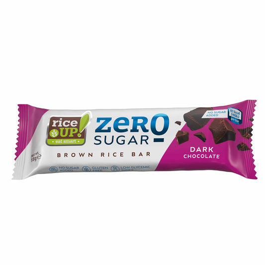 Baton din orez brun Zero Sugar fara gluten cu ciocolata neagra 18gr