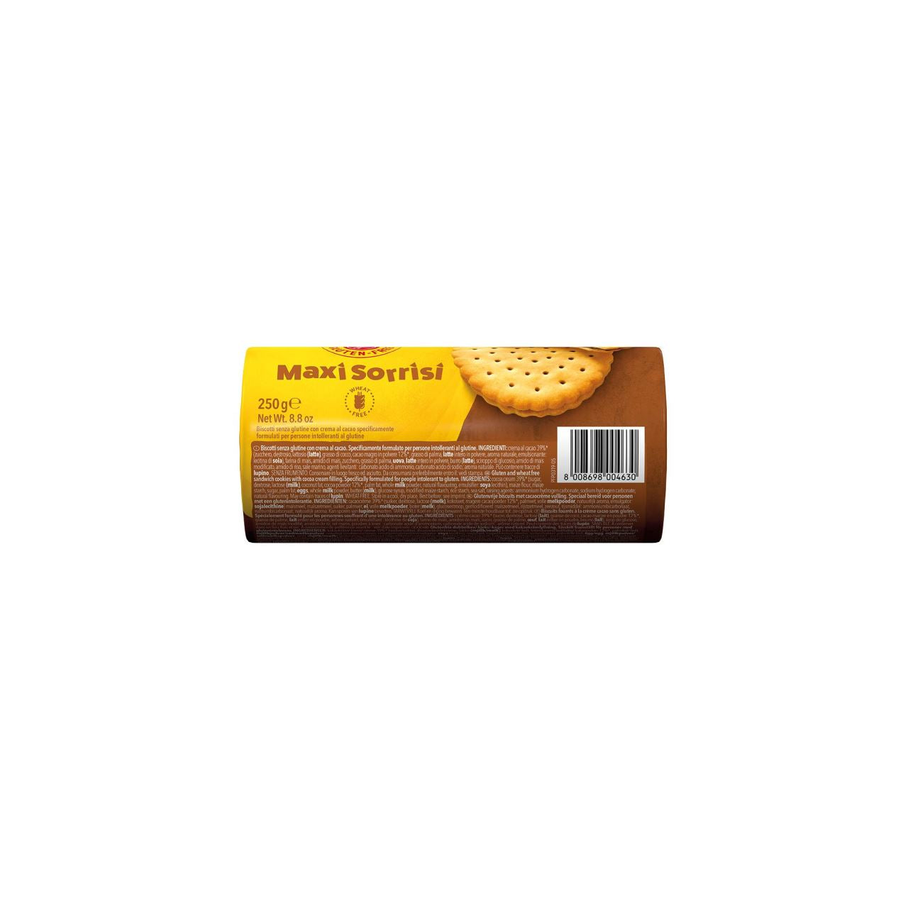 Biscuiti fara gluten cu crema de lapte si cacao Maxi Sorrisi 250gr Schar