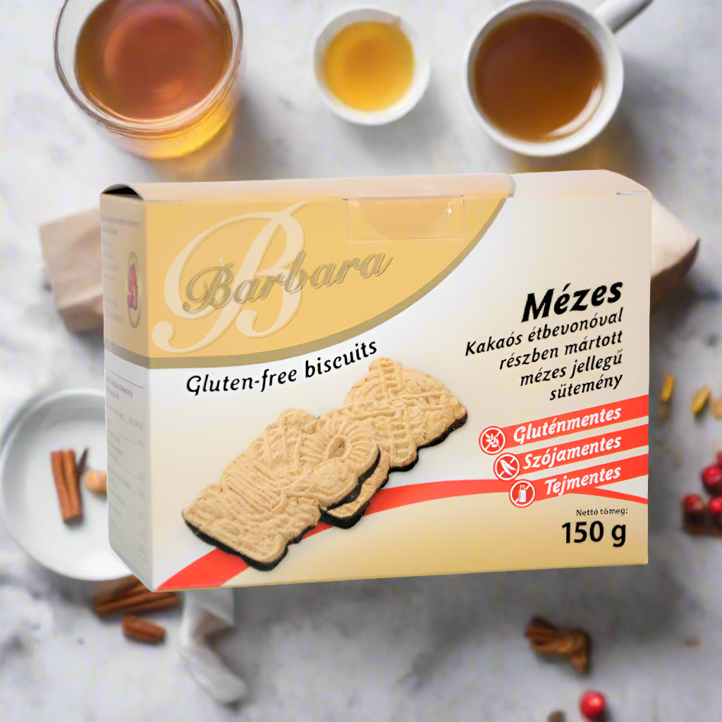 Fursecuri fara gluten cu miere si invelis de cacao 150gr Barbara