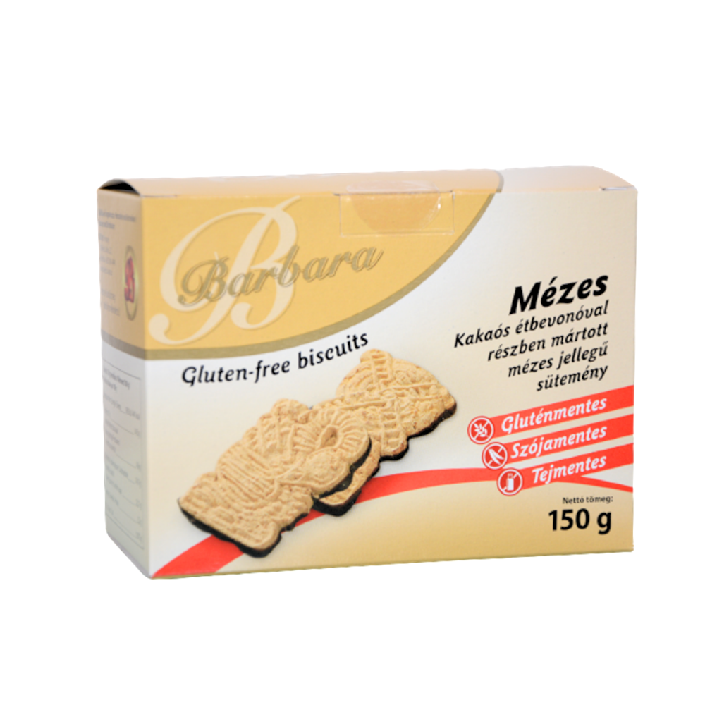 Fursecuri fara gluten cu miere si invelis de cacao 150gr Barbara