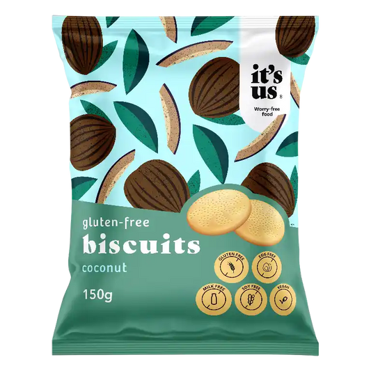 Biscuiti fragezi fara gluten cocos 150gr It's Us
