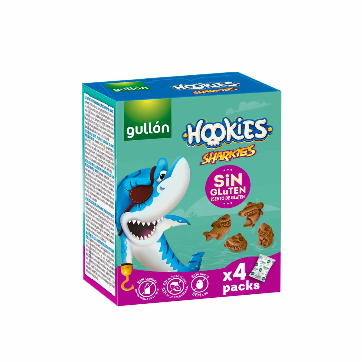 Biscuiti fara gluten cu cacao Sharkies 4x40gr 160gr Gullon