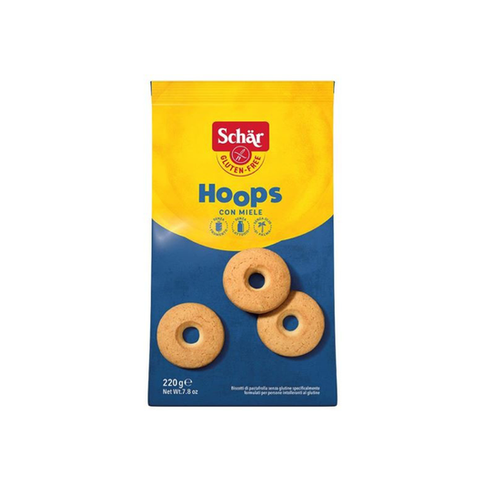 Biscuiti din aluat fraged fara gluten Hoops 220gr Schar