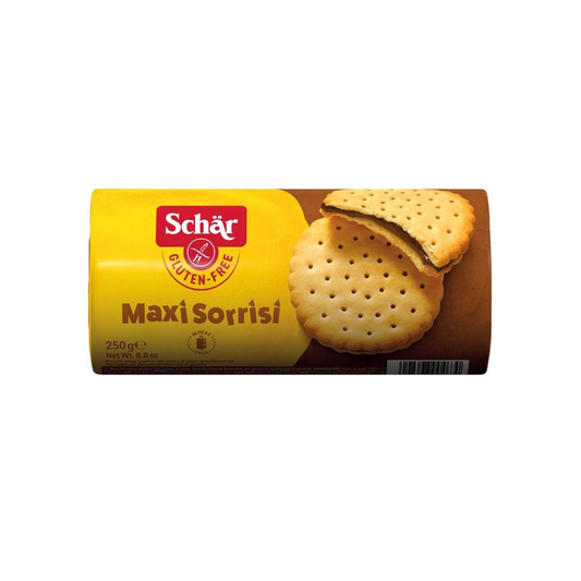Biscuiti fara gluten cu crema de lapte si cacao Maxi Sorrisi 250gr Schar