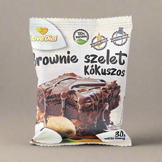 Brownie fara gluten, fara lactoza cu cocos 30gr Love Diet