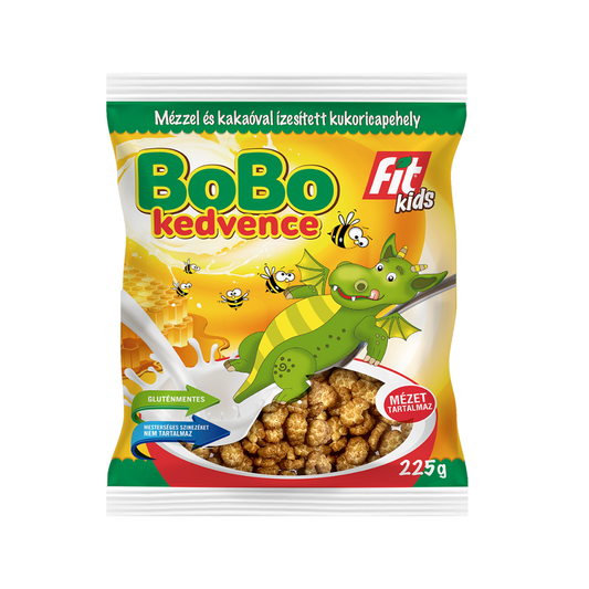 Fulgi de porumb cu miere si cacao, fara gluten Bobo 225gr Fit Kids