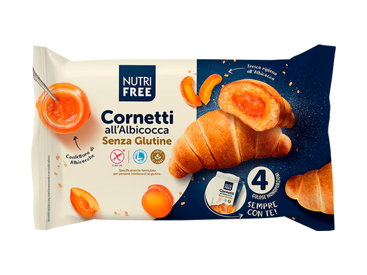 Cornulete cu gem de caise fara gluten Cornetti 240gr NutriFree