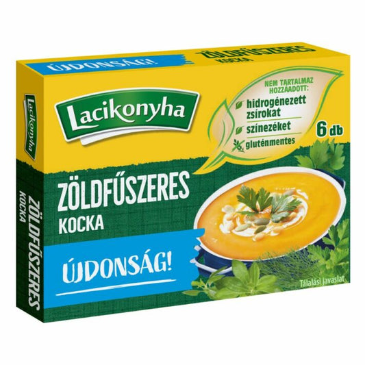Cuburi cu verdeturi pentru supa, fara gluten 60gr Lacikonyha