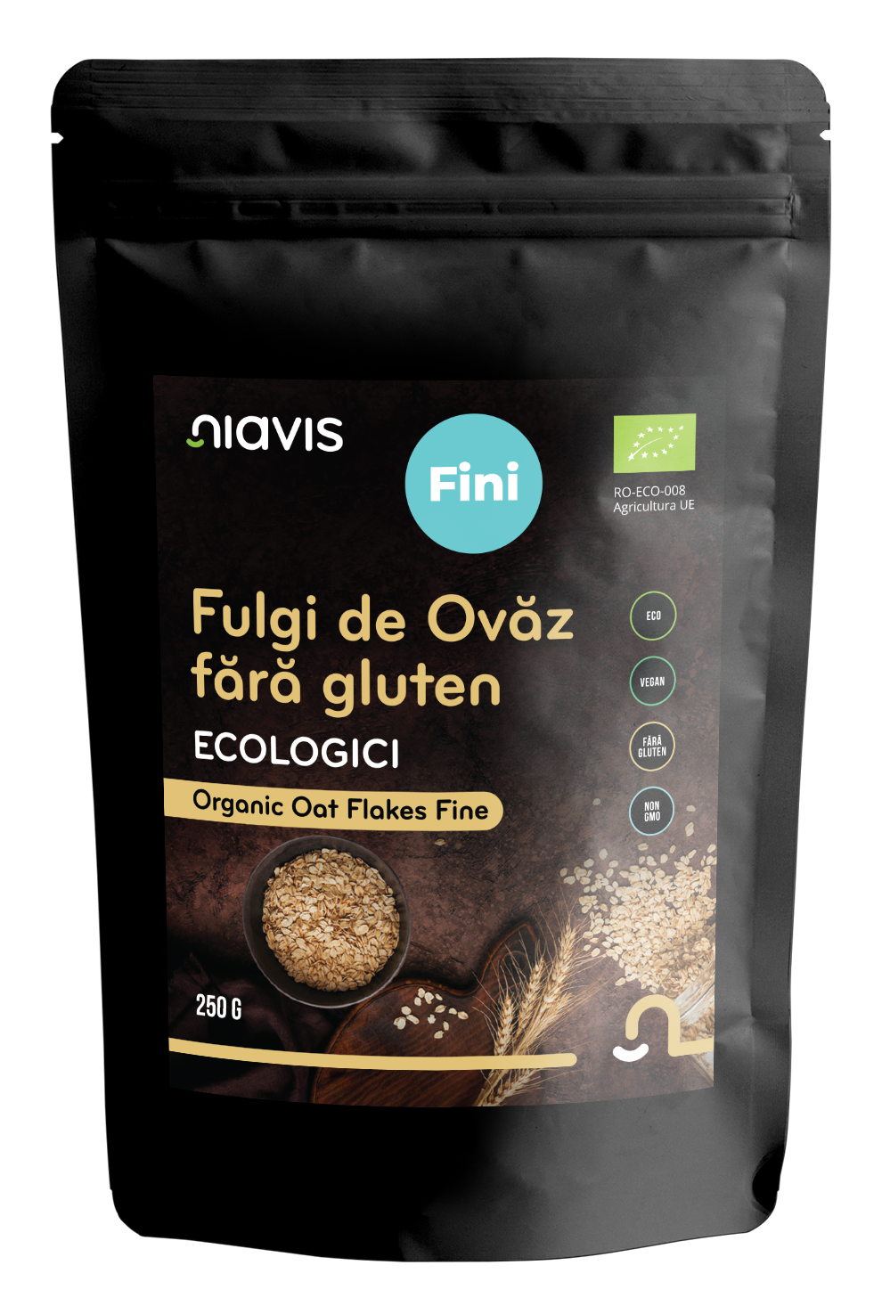 Fulgi de Ovaz Ecologici Fini fara Gluten 250g Niavis
