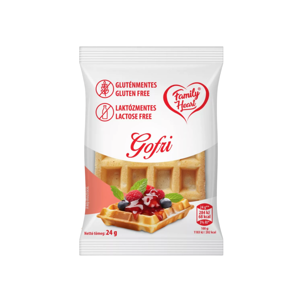 Gofre (waffe) fara gluten, fara lactoza 24gr Family Heart