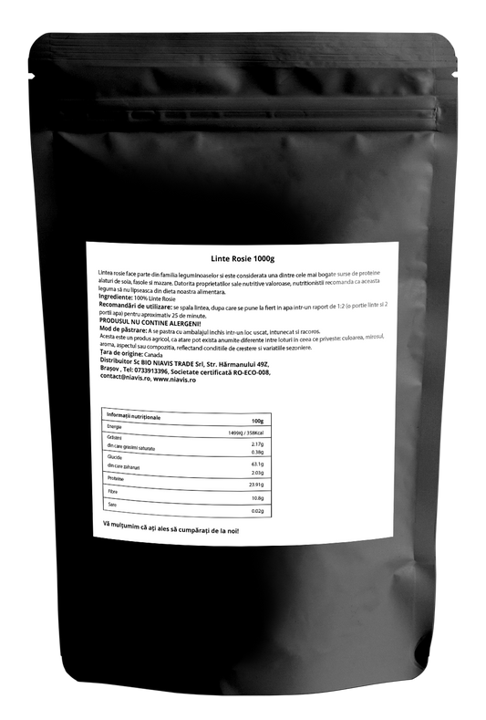 Linte rosie fara gluten 1kg Niavis