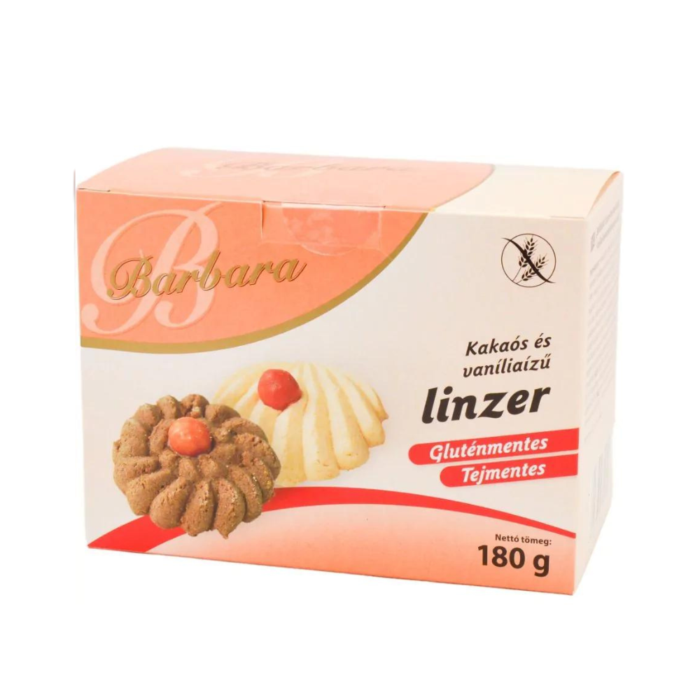 Biscuiti fara gluten cu vanilie si cacao, linzer 150gr Barbara