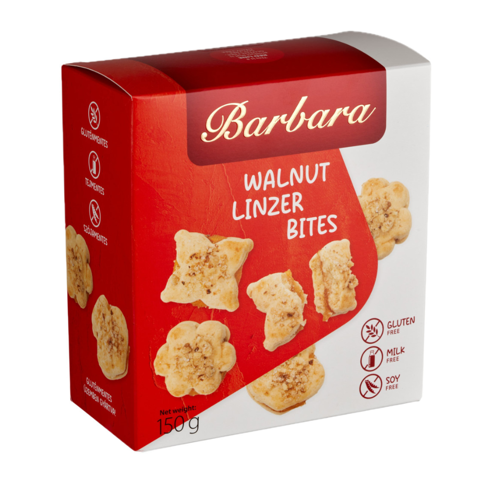 Linzer cu nuci si gem de caise fara gluten 130gr Barbara