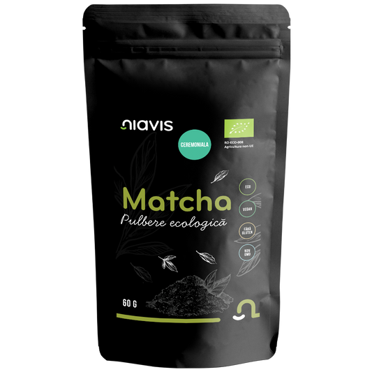 Matcha fara gluten, bio, pulbere ceremoniala 60g Niavis