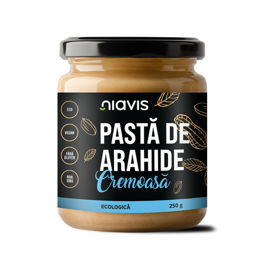 Pasta de arahide cremoasa fara gluten, bio 250g Niavis