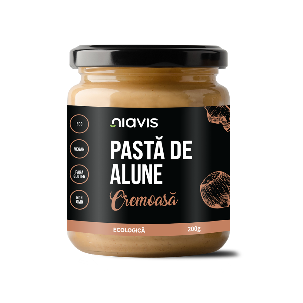 Pasta de alune cremoasa, fara gluten, bio 200gr Niavis