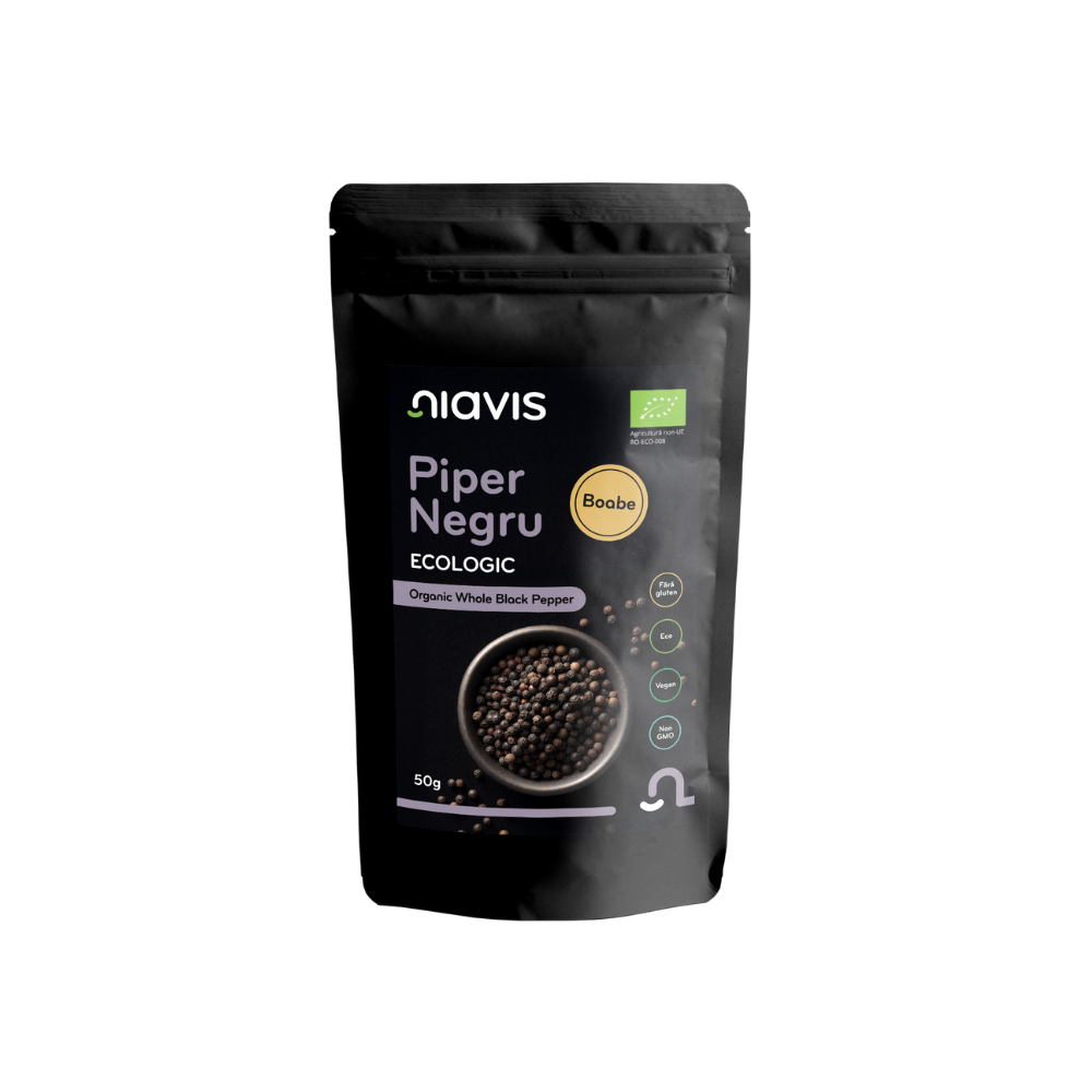 Piper negru boabe fara gluten, bio 50gr Niavis