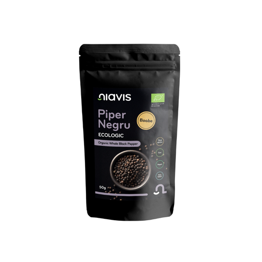 Piper negru boabe fara gluten, bio 50gr Niavis