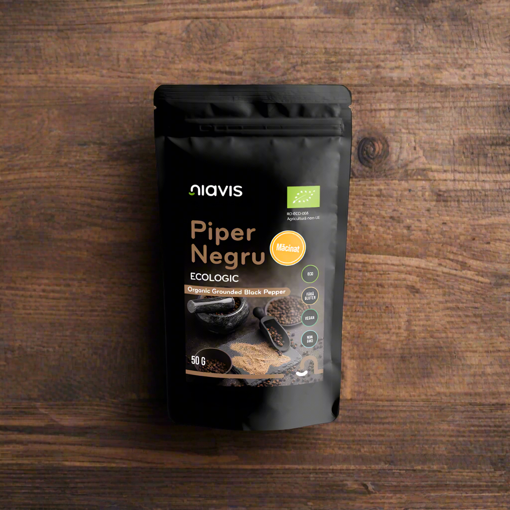 Piper negru macinat fara gluten, bio 50gr Niavis