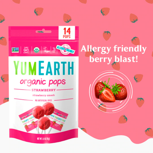 Acadele bio fara gluten cu capsuni 14buc Yumearth