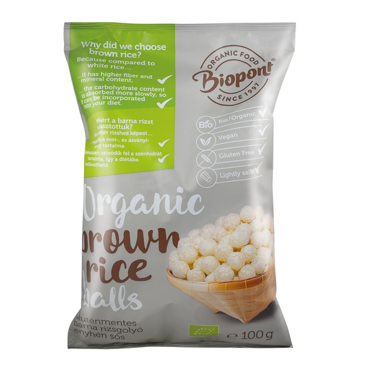 Bilute de orez brun bio fara gluten usor sarati 100gr Biopont