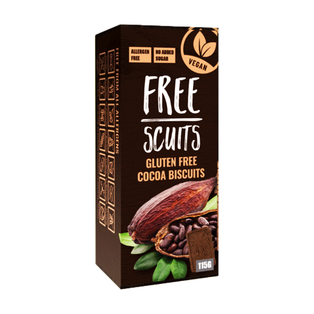 Biscuiti fara gluten cu cacao 115gr FreeScuits
