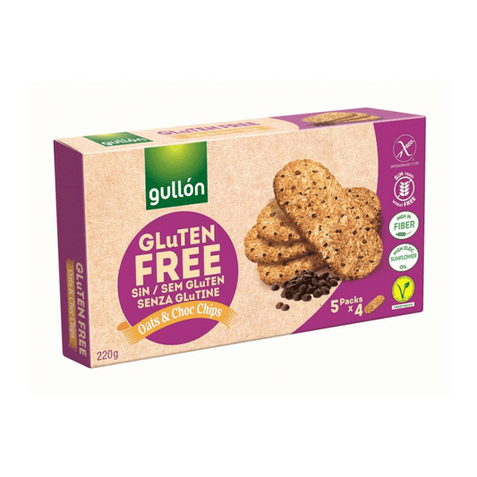 Biscuiti fara gluten din ovaz cu bucati de ciocolata 220gr Gullon