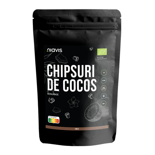Chipsuri de cocos fara gluten, bio, raw 125g Niavis