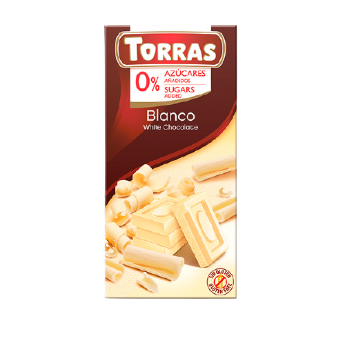 Ciocolata alba fara gluten 75gr Torras