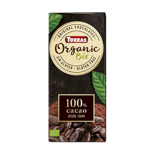 Ciocolata neagra fara gluten 100% cacao bio 100gr Torras