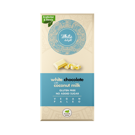 Ciocolata alba vegana, fara gluten White Delight 80gr Health Market