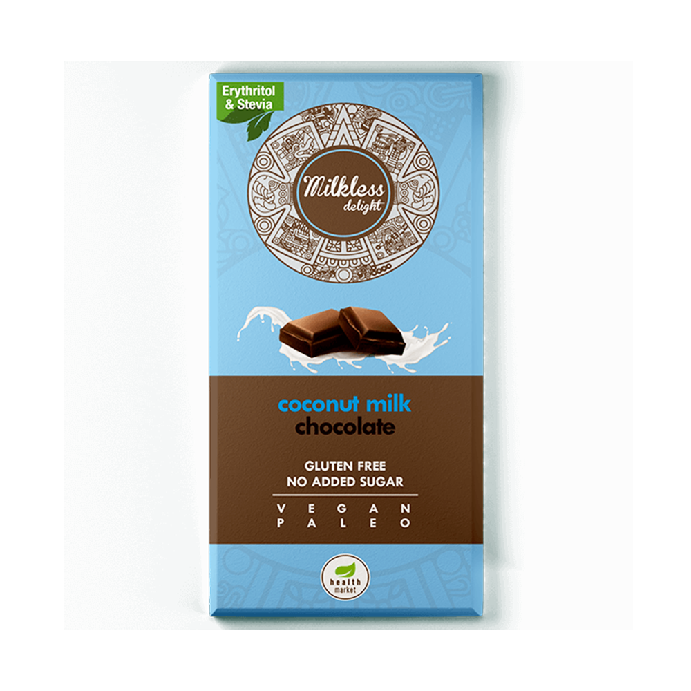 Ciocolata vegana, fara gluten Milkless Delight 80gr Health Market