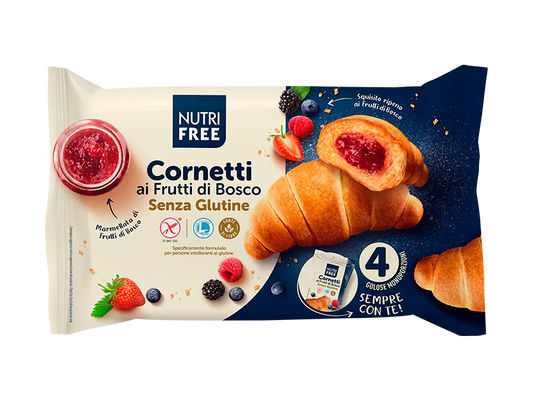 Cornulete cu fructe de padure fara gluten Cornetti 240gr NutriFree