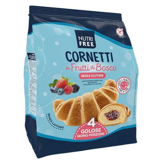 Cornulete cu fructe de padure fara gluten Cornetti 240gr NutriFree