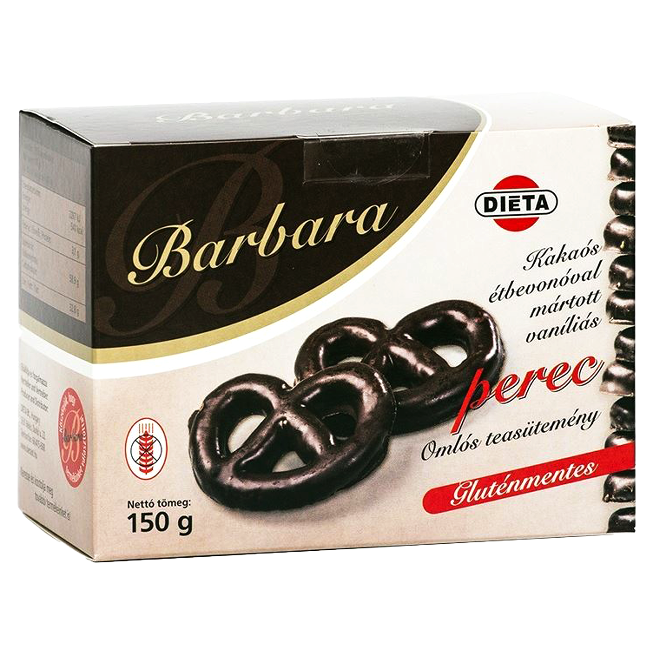 Covrigei fara gluten cu vanilie inveliti in ciocolata 150gr Barbara