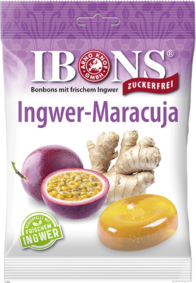 Dropsuri cu ghimbir & fructul pasiunii fara gluten 75gr Ibons