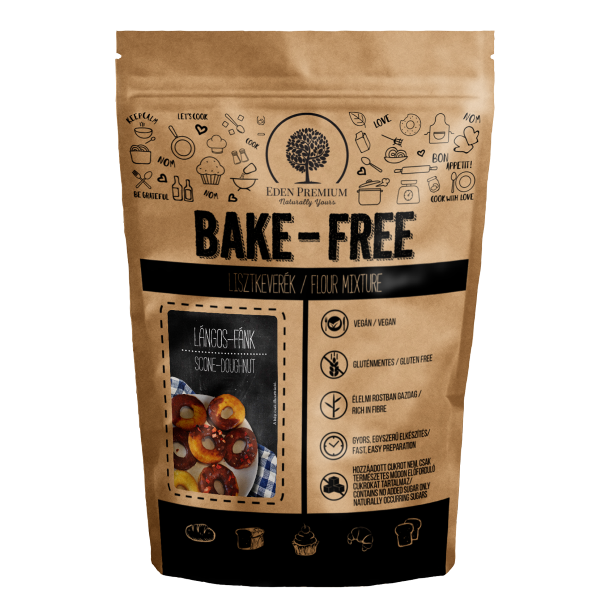 Mix faina fara gluten pentru langos si gogosi 1kg Bake Free Eden Premium