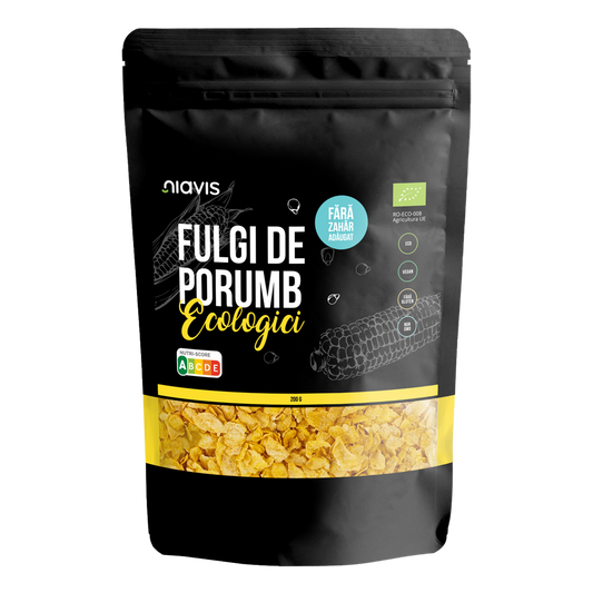 Fulgi de porumb fara gluten, fara zahar, bio 200g Niavis