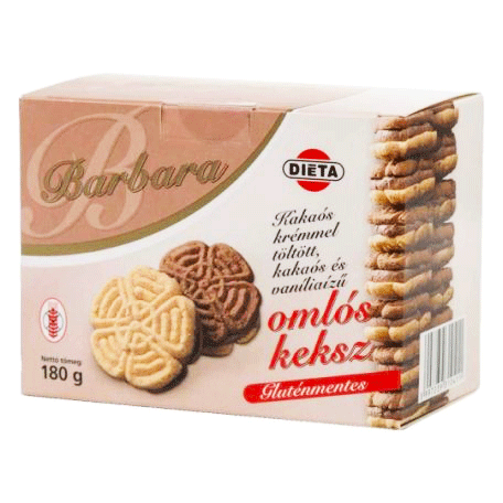 Biscuiti fara gluten cu crema de cacao 150gr Barbara