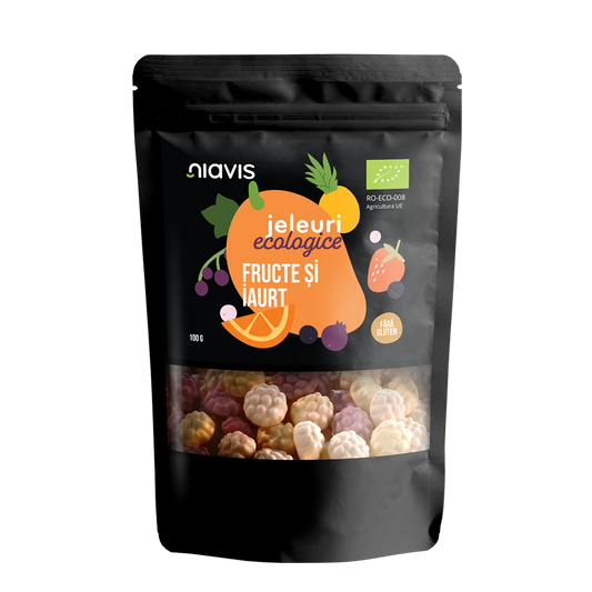 Jeleuri fara gluten, bio Fructe si Iaurt 100gr Niavis