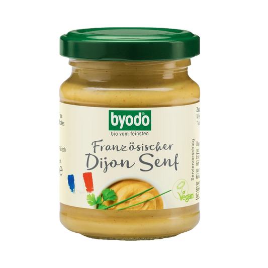 Mustar Dijon bio picant fara gluten 125ml Byodo
