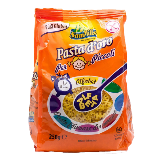 Paste din porumb fara gluten alfabet 250gr per Piccoli Sam Mills